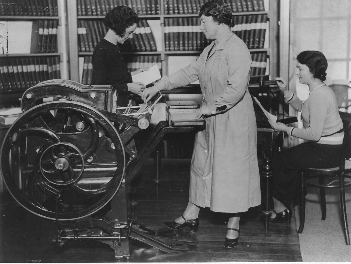 3 women working at the Braille Library 1934  