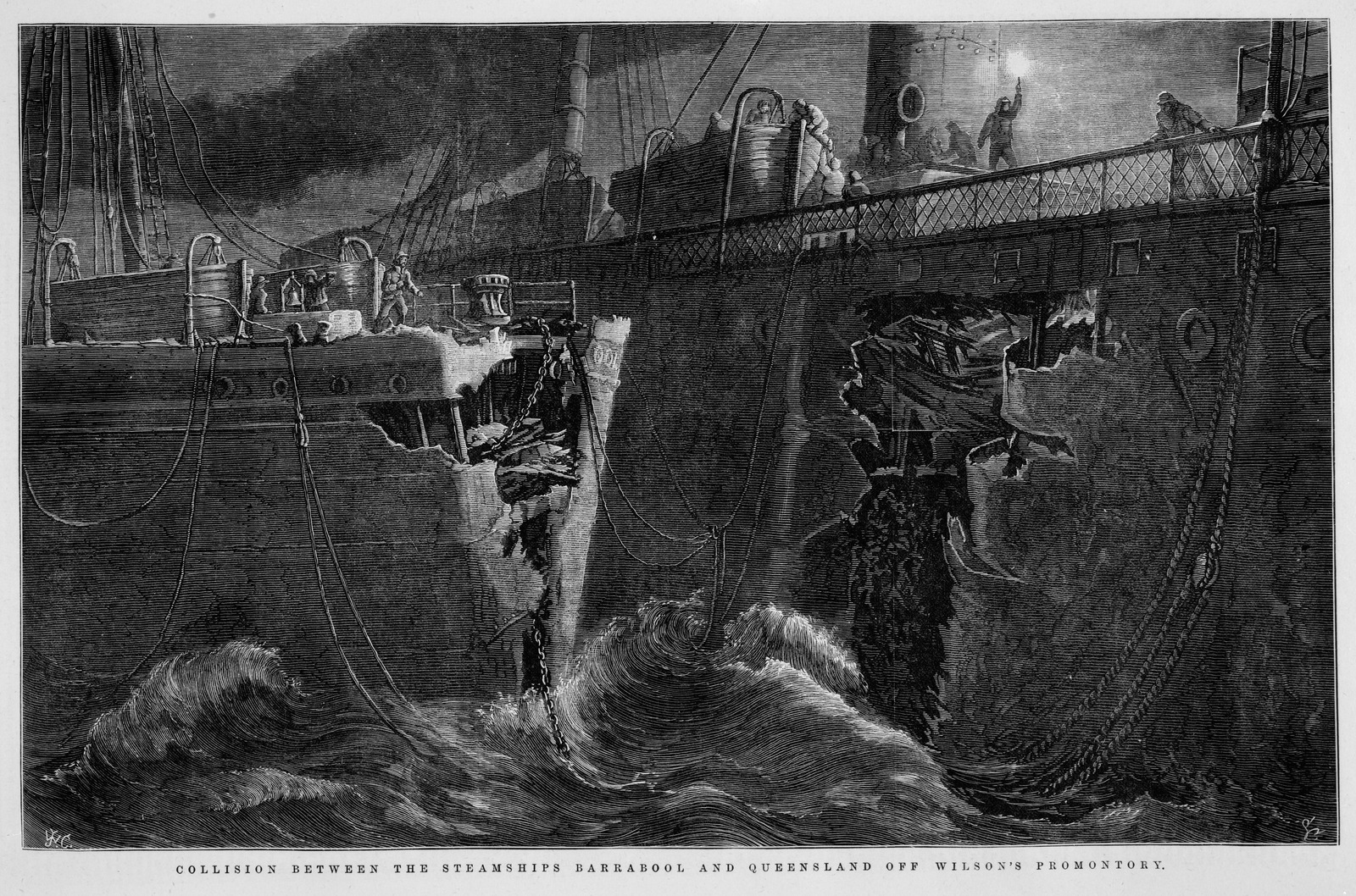 Collison between steamships Barrabool and Queensland off Wilson Promontory  