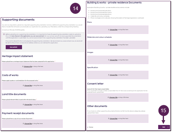 Screen shot of steps 14 and 15