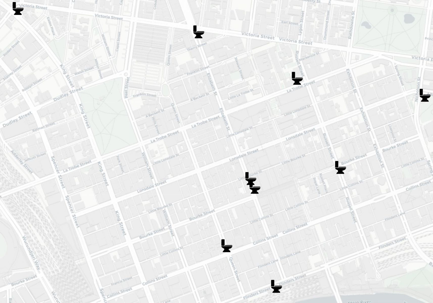 Toilet in CBD map 