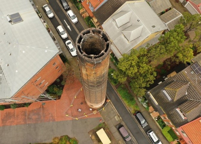 Image of  the tower from above.